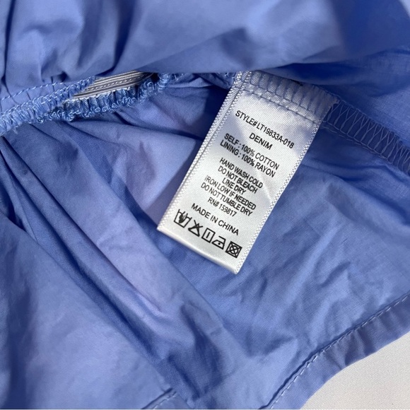 Women's Blue Puff Sleeve Top - Picture 5 of 7